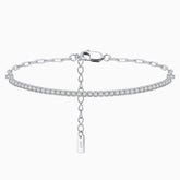 Pulsera de tenis de media vuelta con eslabones de clip y circonita cúbica en plata esterlina